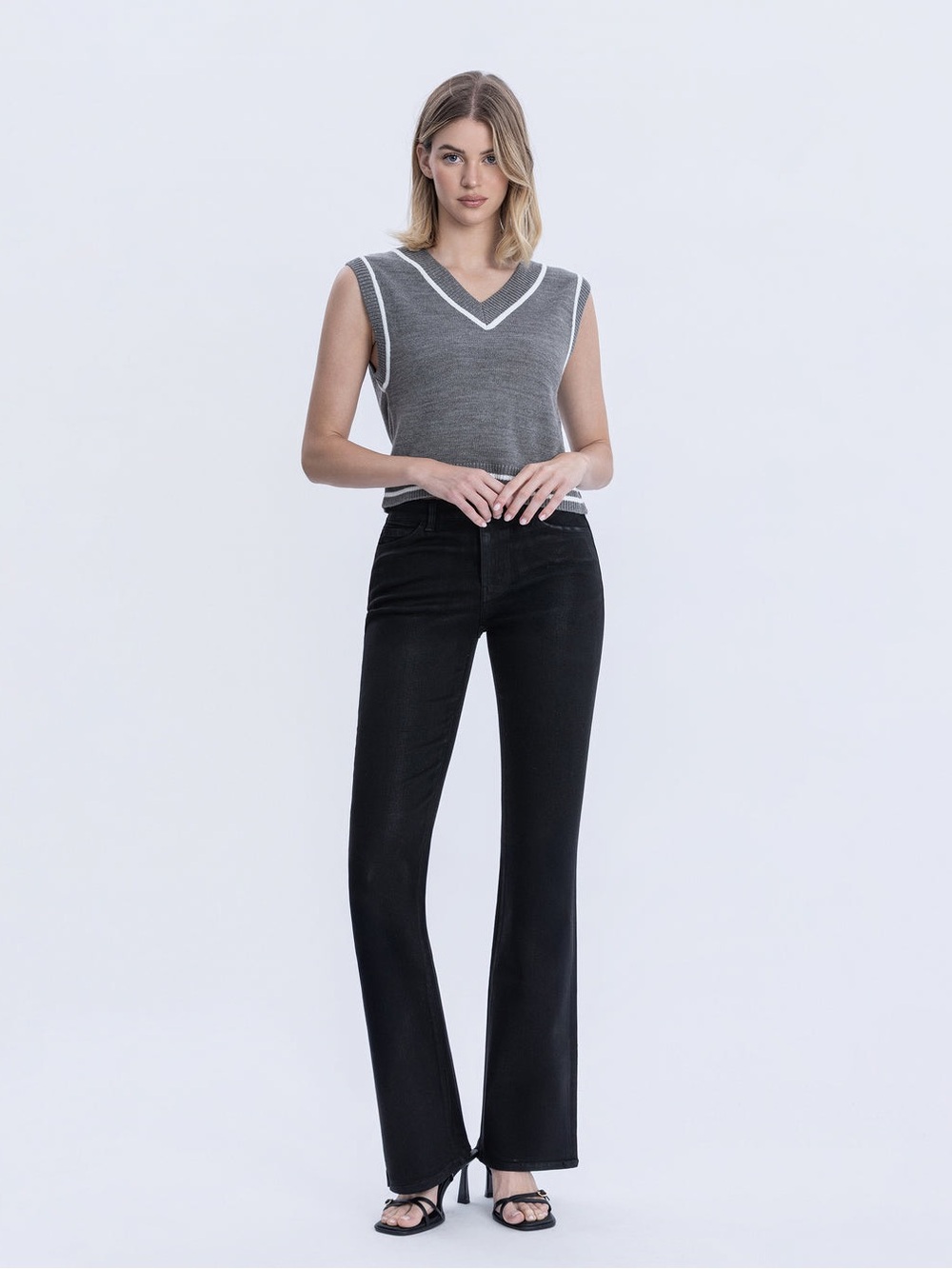 NWT Flying Monkey Black - High Rise Full Length Coated Bootcut Jeans Size 26